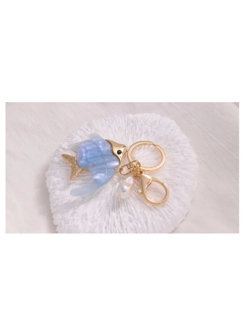 Large Acrylic Fish Keychain Bag Charm Bohemian Ocean Beach Accessory